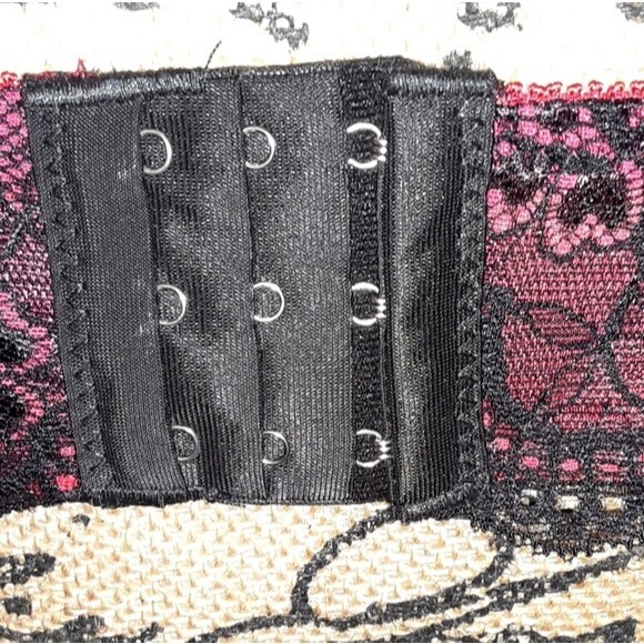 Youmita Red 40D Floral Lace Overlay Plunge Bra NWT - Picture 3 of 8